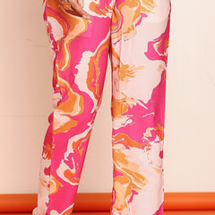 Pink printed straight pant