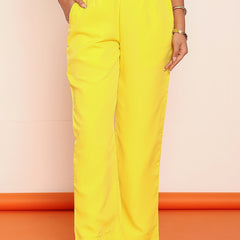 Solid bright yellow pant