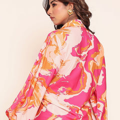 Printed  puff sleeves shirt