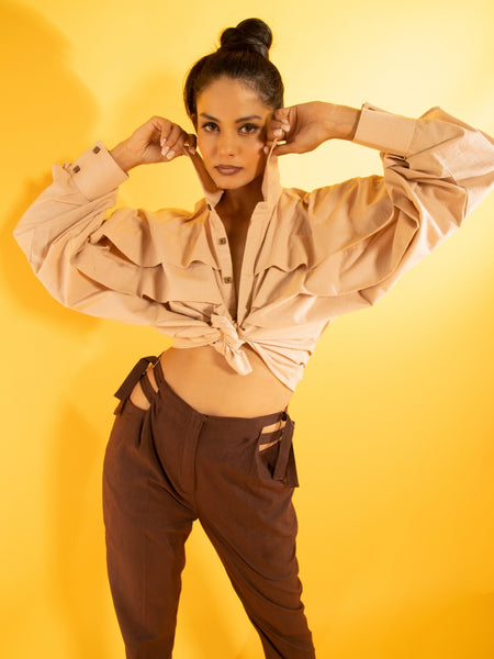 oversized pleated shirt