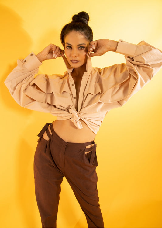 oversized pleated shirt