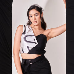 Swiss satin printed top