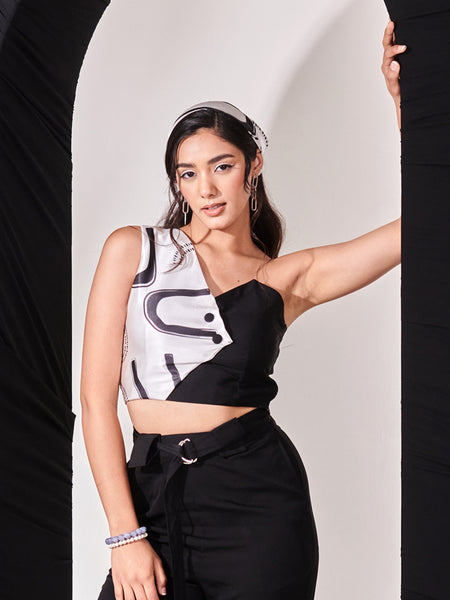 Swiss satin printed top