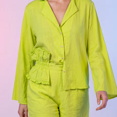 Lime Green Shirt & Shorts Co-ord