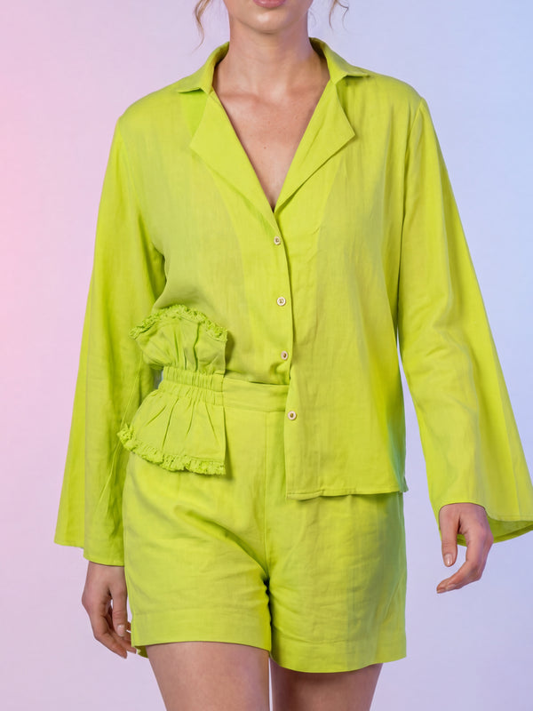 Lime Green Shirt & Shorts Co-ord