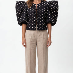 Black Polka Dot Top