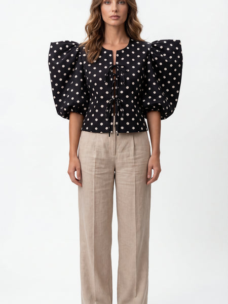 Black Polka Dot Top