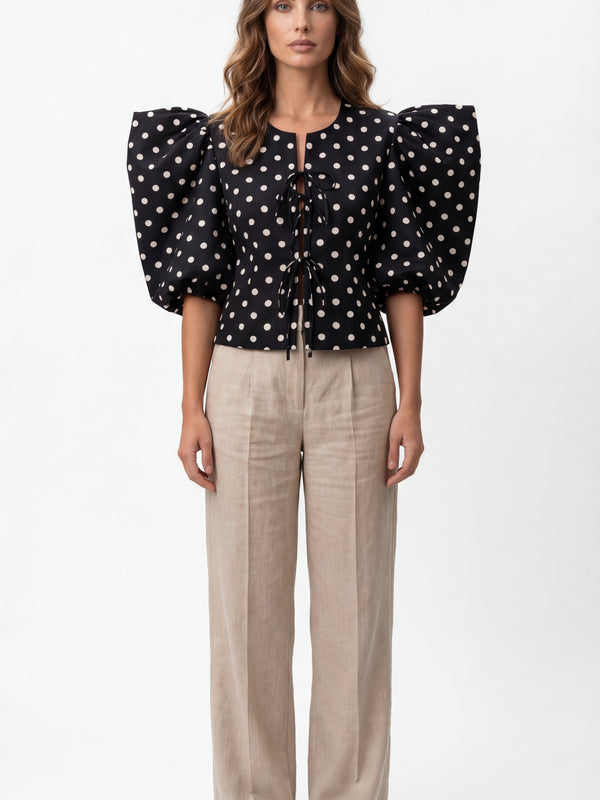 Black Polka Dot Top