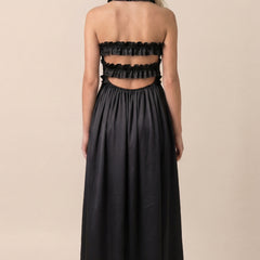 Black Ruffled Maxi Dress