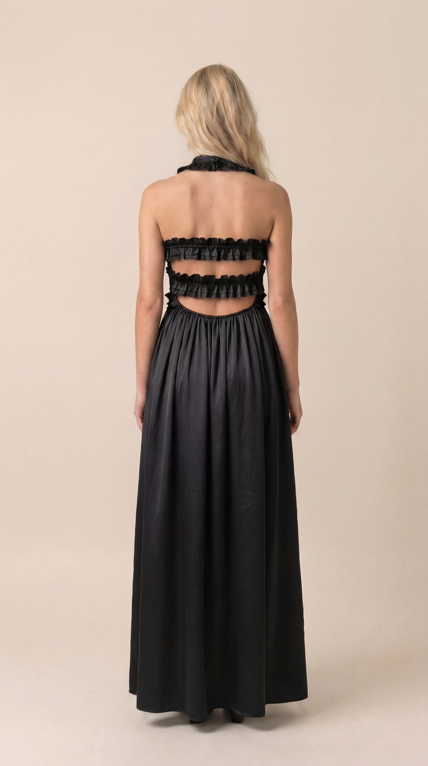 Black Ruffled Maxi Dress