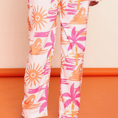 Printed pintucked pant