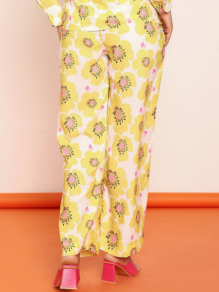 Printed floral straight pant