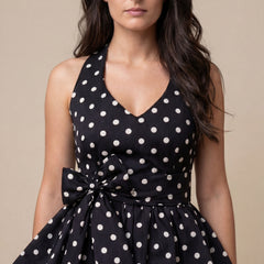 Black Polka Dot Halter Co-ord Set