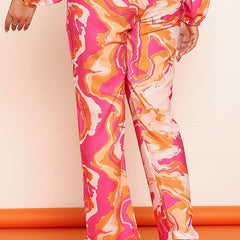 Pink printed straight pant