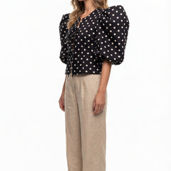Black Polka Dot Top
