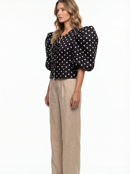 Black Polka Dot Top