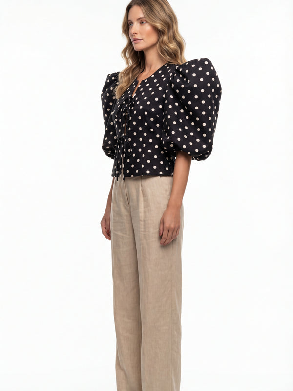 Black Polka Dot Top
