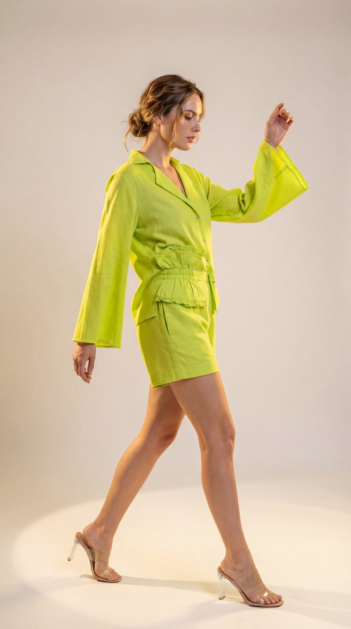 Lime Green Shirt & Shorts Co-ord