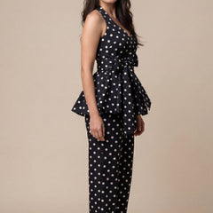 Black Polka Dot Halter Co-ord Set
