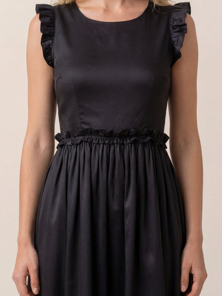 Black Ruffled Maxi Dress