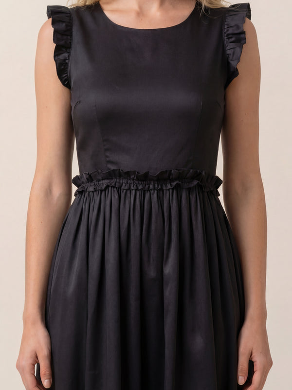 Black Ruffled Maxi Dress