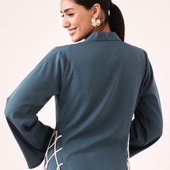 Litchen blue blazer shirt