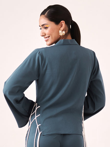 Litchen blue blazer shirt
