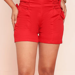 Hot red draw string shorts