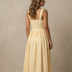 Striped Midi Dress with Pockets