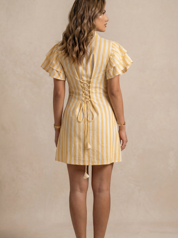 Striped Mini Shirt Dress