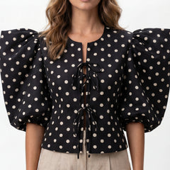 Black Polka Dot Top