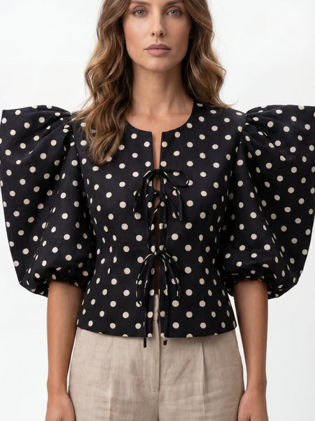 Black Polka Dot Top