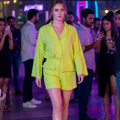 Lime Green Shirt & Shorts Co-ord