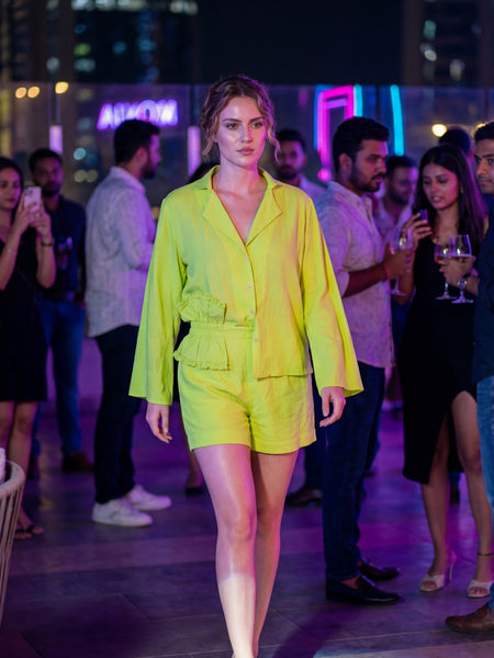 Lime Green Shirt & Shorts Co-ord