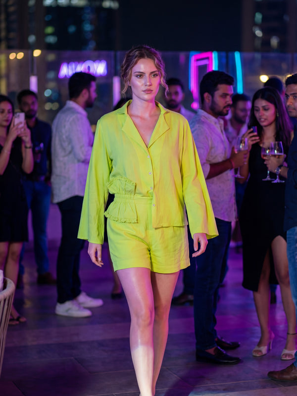 Lime Green Shirt & Shorts Co-ord