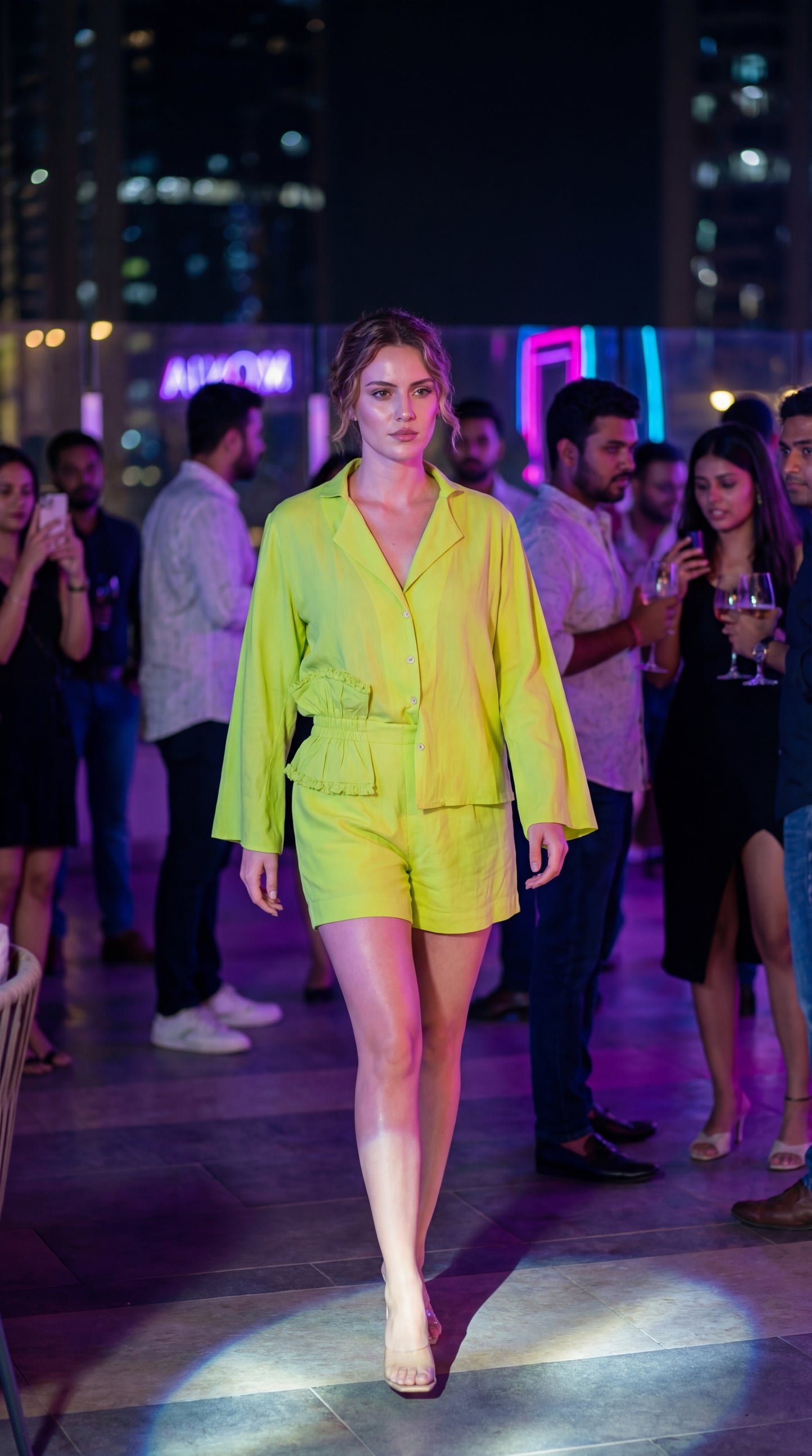 Lime Green Shirt & Shorts Co-ord