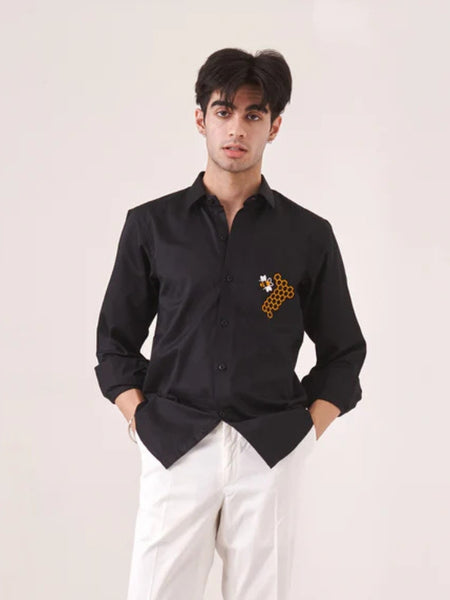 Honeycomb Embroidered Shirt
