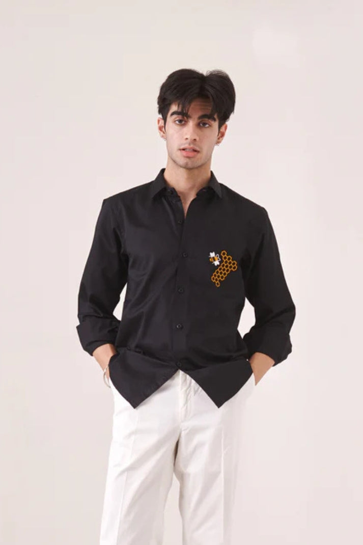 Honeycomb Embroidered Shirt
