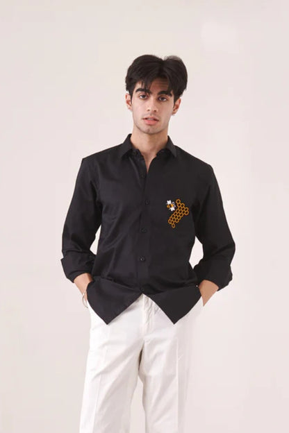 Honeycomb Embroidered Shirt