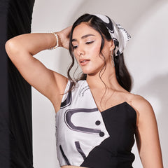 Swiss satin printed top
