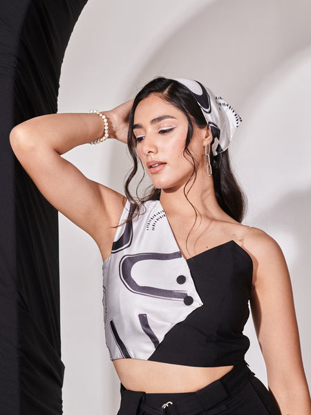 Swiss satin printed top