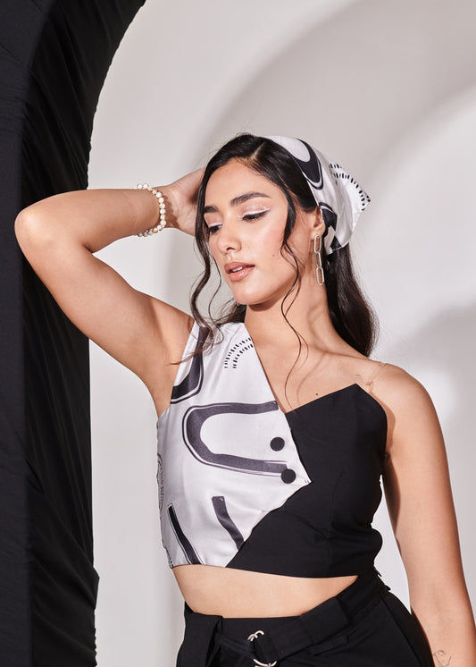 Swiss satin printed top