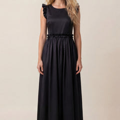 Black Ruffled Maxi Dress