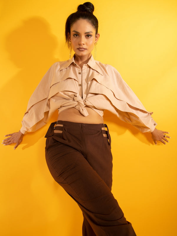 oversized pleated shirt