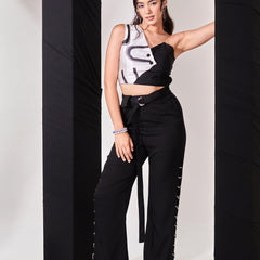 Swiss satin printed top