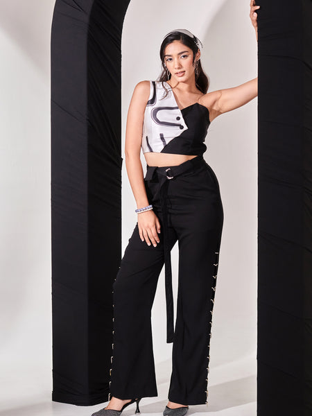 Swiss satin printed top