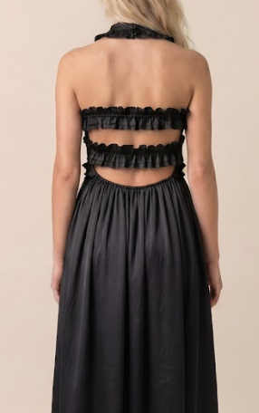 Black Ruffled Maxi Dress