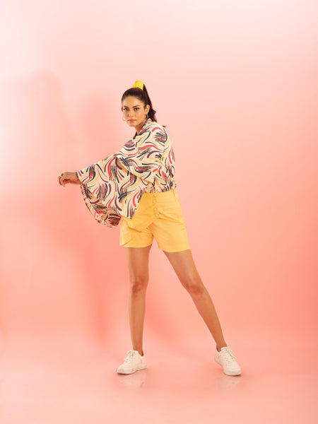Cotton butter yellow skorts