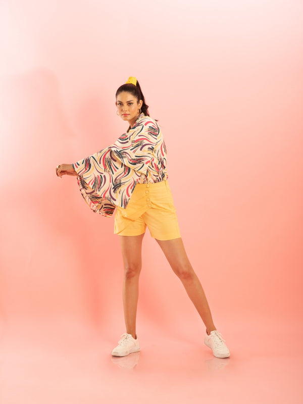 Cotton butter yellow skorts