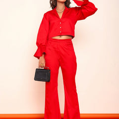 Hot red bootcut pant